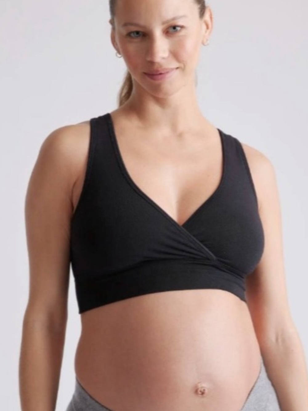 NWOT Quince French Terry Modal Maternity & Nursing Sleep Bra Cross XS